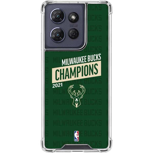 NBA Milwaukee Bucks 2021 Champions Moto G 5G (2025) Clear Case