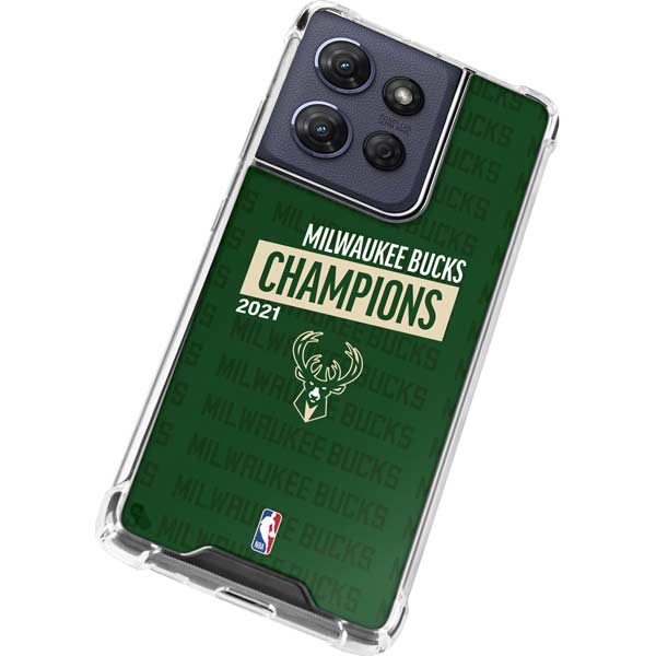 NBA Milwaukee Bucks 2021 Champions Moto G 5G (2025) Clear Case