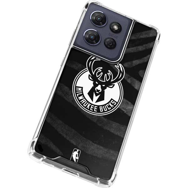 NBA Milwaukee Bucks Animal Print Black Moto G Power 5G (2025) Clear Case