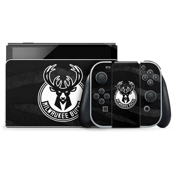 NBA Milwaukee Bucks Animal Print Black Nintendo Skins