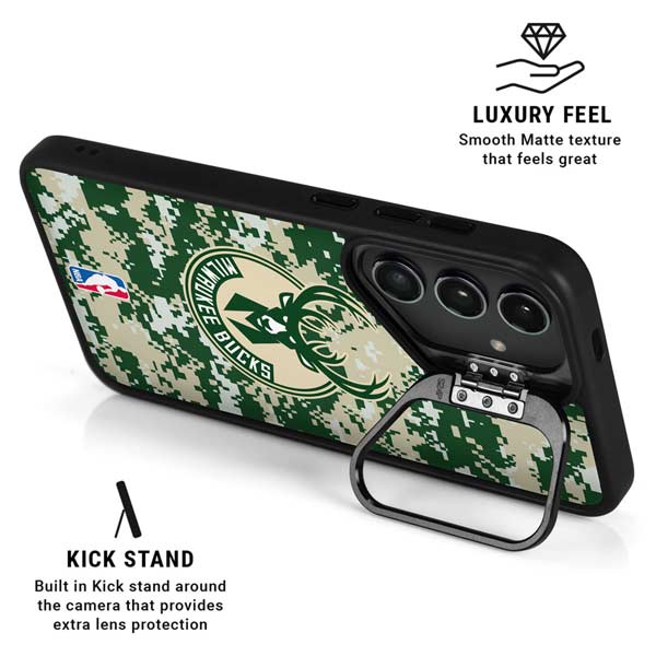 NBA Milwaukee Bucks Camo Digi Galaxy S26 Plus Kickstand Case