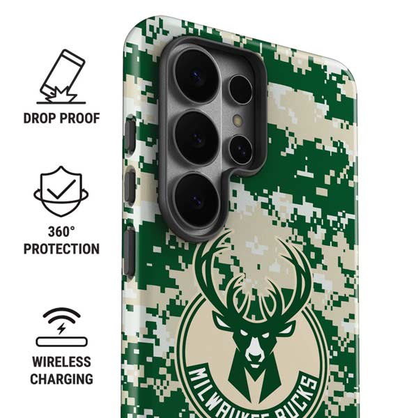 NBA Milwaukee Bucks Camo Digi Galaxy S26 Ultra Impact Case