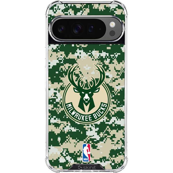 NBA Milwaukee Bucks Camo Digi Google Pixel 10 Pro Clear Case