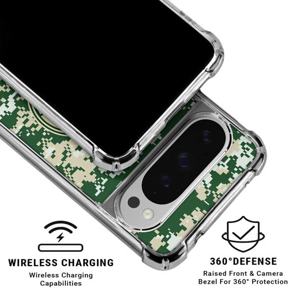 NBA Milwaukee Bucks Camo Digi Google Pixel 10 Pro Clear Case