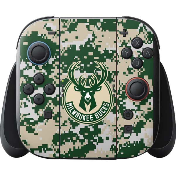 NBA Milwaukee Bucks Camo Digi Nintendo Switch 2 (2025) with Joy-Con Skin