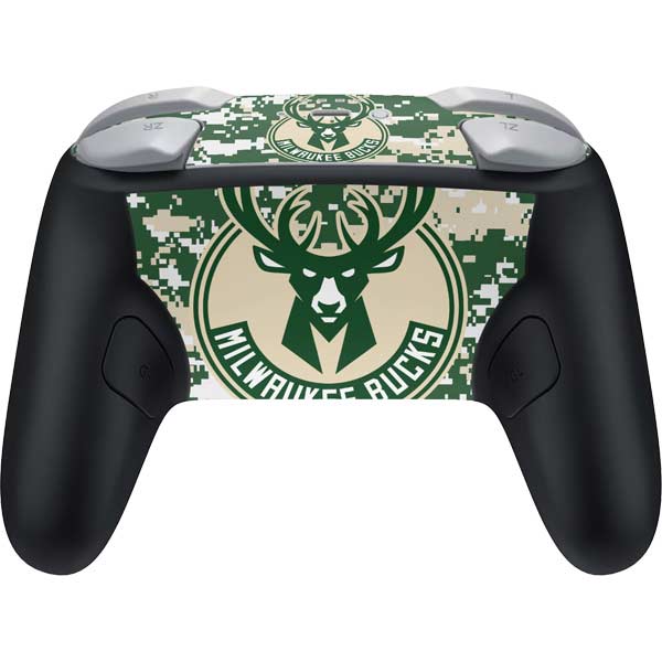 NBA Milwaukee Bucks Camo Digi Nintendo Switch 2 (2025) Pro Controller Skin