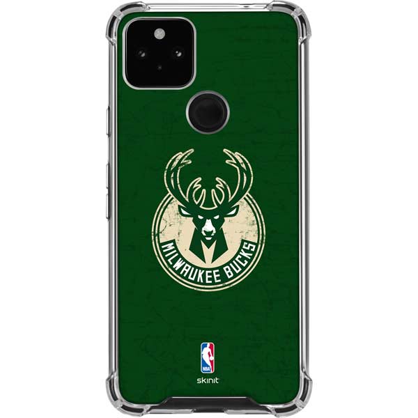 NBA Milwaukee Bucks Green Distressed Pixel Cases