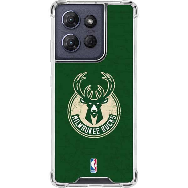 NBA Milwaukee Bucks Green Distressed Moto G 5G (2025) Clear Case