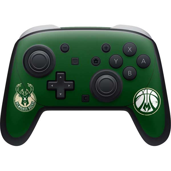 NBA Milwaukee Bucks Green Distressed Nintendo Skins