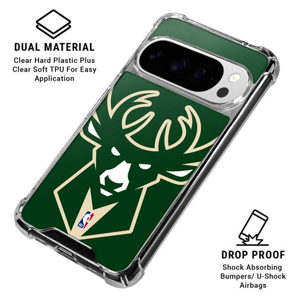 NBA Milwaukee Bucks Large Logo Google Pixel 10 Pro Clear Case