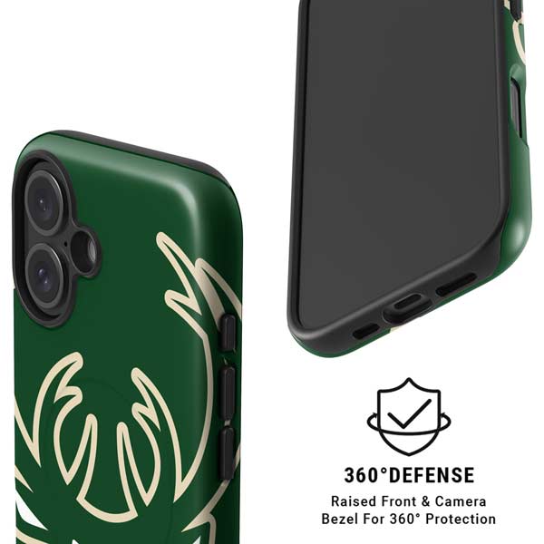NBA Milwaukee Bucks Large Logo iPhone 16 Plus Magsafe Impact Case