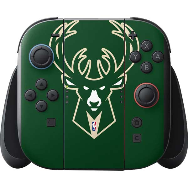 NBA Milwaukee Bucks Large Logo Nintendo Switch 2 (2025) with Joy-Con Skin
