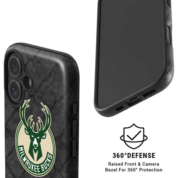 NBA Milwaukee Bucks Rusted Dark iPhone 16 Magsafe Impact Case