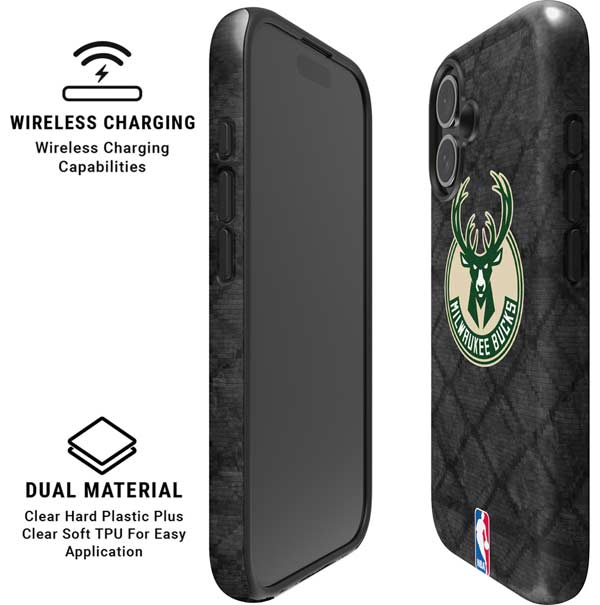 NBA Milwaukee Bucks Rusted Dark iPhone 16 Magsafe Impact Case