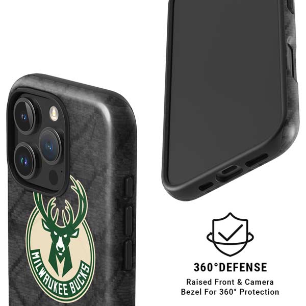 NBA Milwaukee Bucks Rusted Dark iPhone 16 Pro Magsafe Impact Case