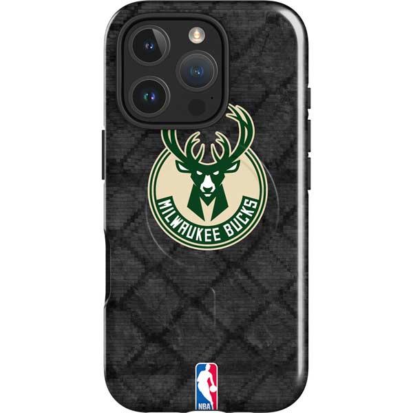 NBA Milwaukee Bucks Rusted Dark iPhone 16 Pro Max Magsafe Impact Case