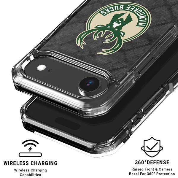 NBA Milwaukee Bucks Rusted Dark iPhone 17 Air Clear Case