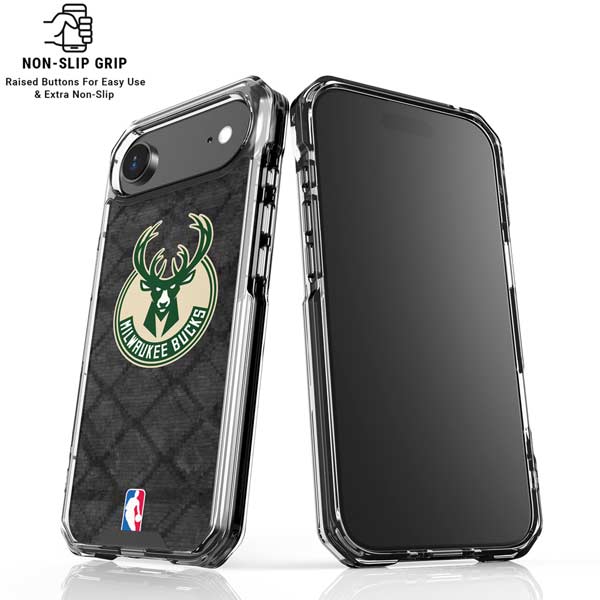 NBA Milwaukee Bucks Rusted Dark iPhone 17 Air Clear Case