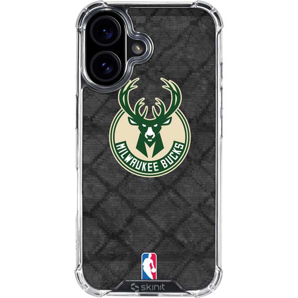 NBA Milwaukee Bucks Rusted Dark iPhone 17 Clear Case