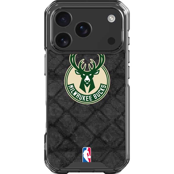 NBA Milwaukee Bucks Rusted Dark iPhone 17 Pro Clear Case