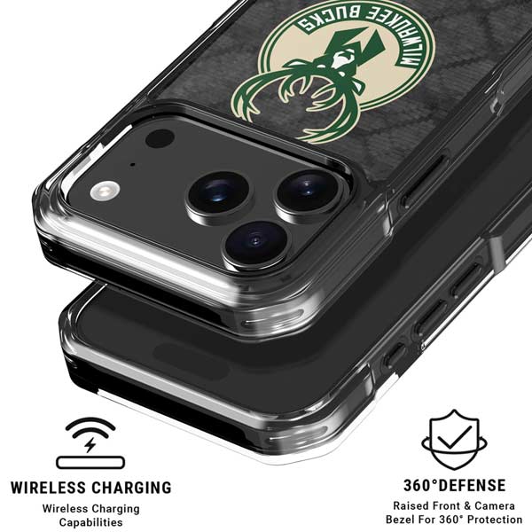 NBA Milwaukee Bucks Rusted Dark iPhone 17 Pro Max MagSafe Case