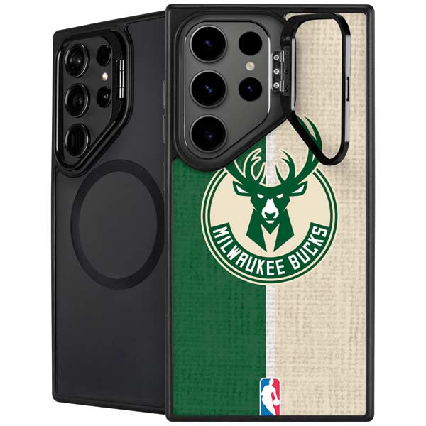 NBA Milwaukee Bucks Split Canvas Galaxy S26 Ultra Kickstand Case