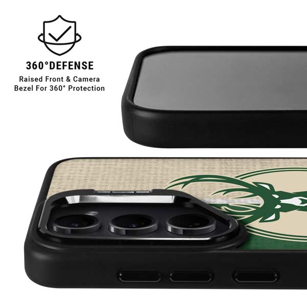 NBA Milwaukee Bucks Split Canvas Galaxy S26 Ultra Kickstand Case