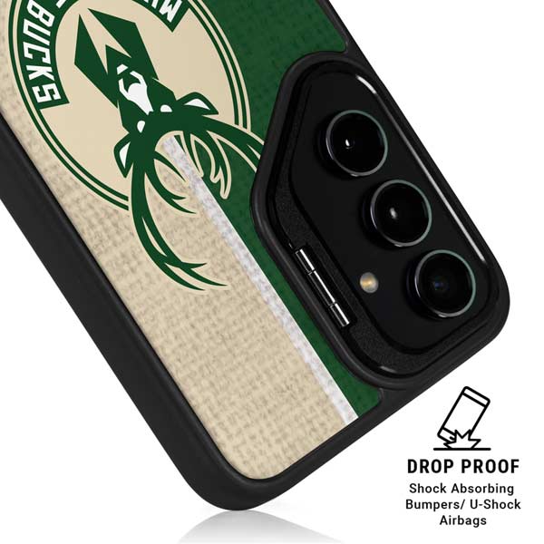 NBA Milwaukee Bucks Split Canvas Galaxy S26 Ultra Kickstand Case
