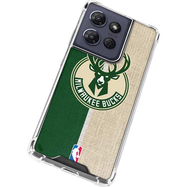 NBA Milwaukee Bucks Split Canvas Moto G Play 5G (2025) Clear Case