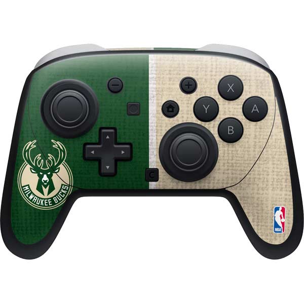 NBA Milwaukee Bucks Split Canvas Nintendo Skins