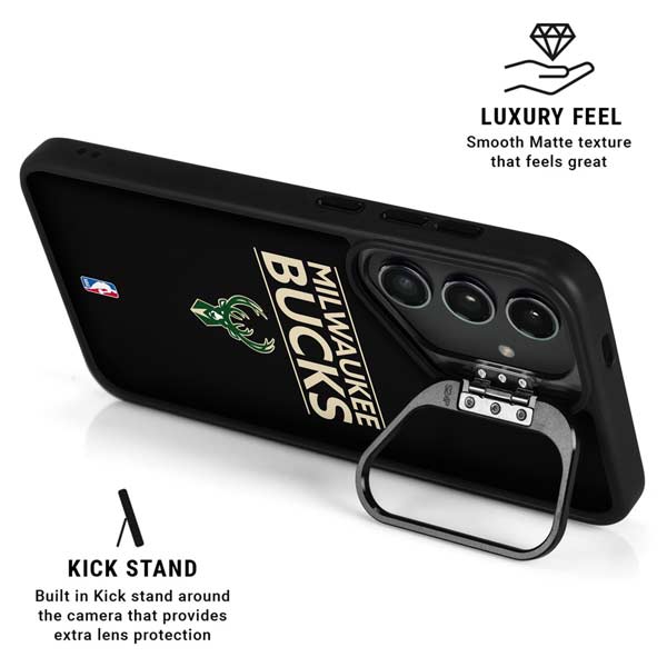 NBA Milwaukee Bucks Standard - Black Galaxy S26 Ultra Kickstand Case