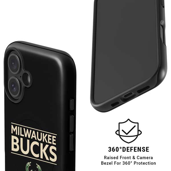 NBA Milwaukee Bucks Standard - Black iPhone 16 Magsafe Impact Case