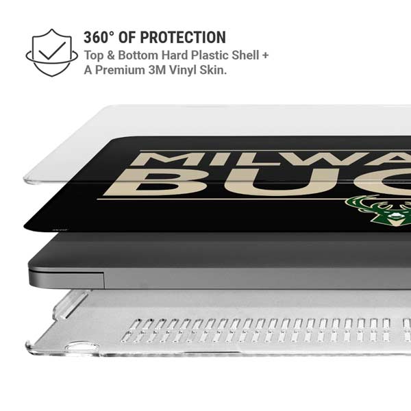 NBA Milwaukee Bucks Standard - Black MacBook Pro 14in (2021-24) Case plus Skin
