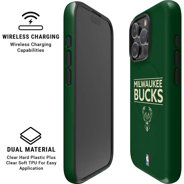 NBA Milwaukee Bucks Standard - Green iPhone 16 Pro Max Magsafe Impact Case