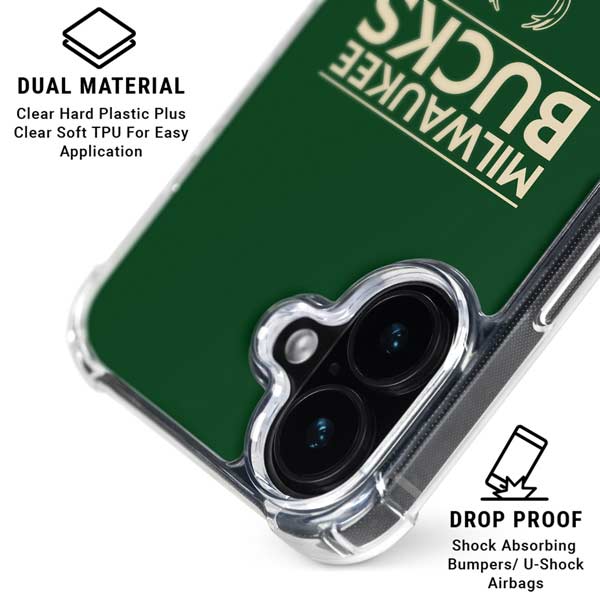 NBA Milwaukee Bucks Standard - Green iPhone 17 Clear Case