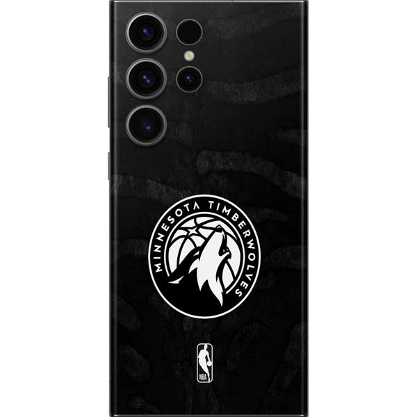 NBA Minnesota Timberwolves Black Animal Print Galaxy Skins