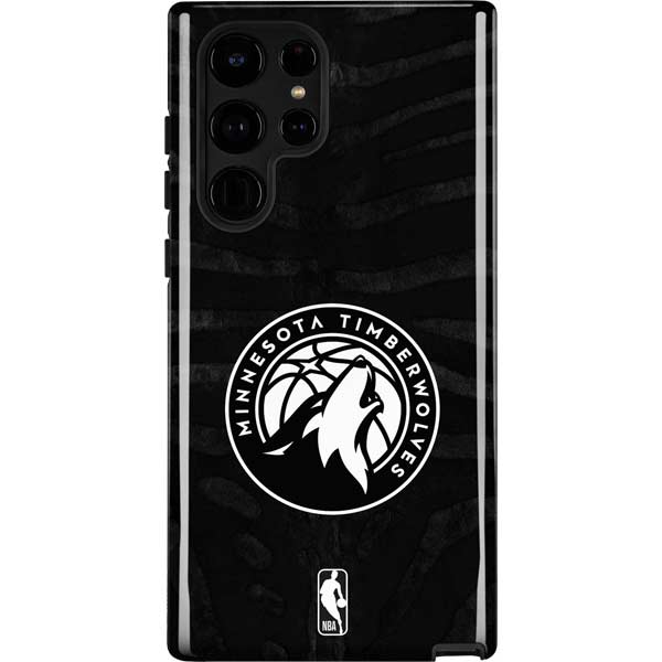 NBA Minnesota Timberwolves Black Animal Print Galaxy Cases