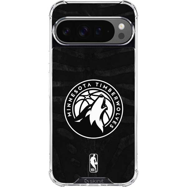 NBA Minnesota Timberwolves Black Animal Print Google Pixel 10 Pro XL Clear Case