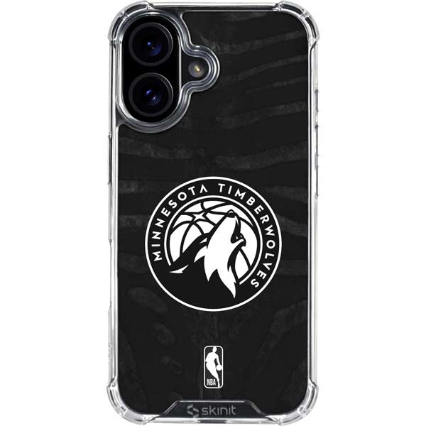 NBA Minnesota Timberwolves Black Animal Print iPhone 17 Clear Case