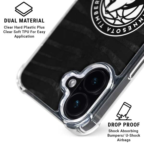 NBA Minnesota Timberwolves Black Animal Print iPhone 17 Clear Case