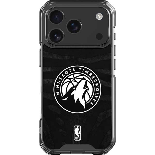 NBA Minnesota Timberwolves Black Animal Print iPhone 17 Pro Clear Case