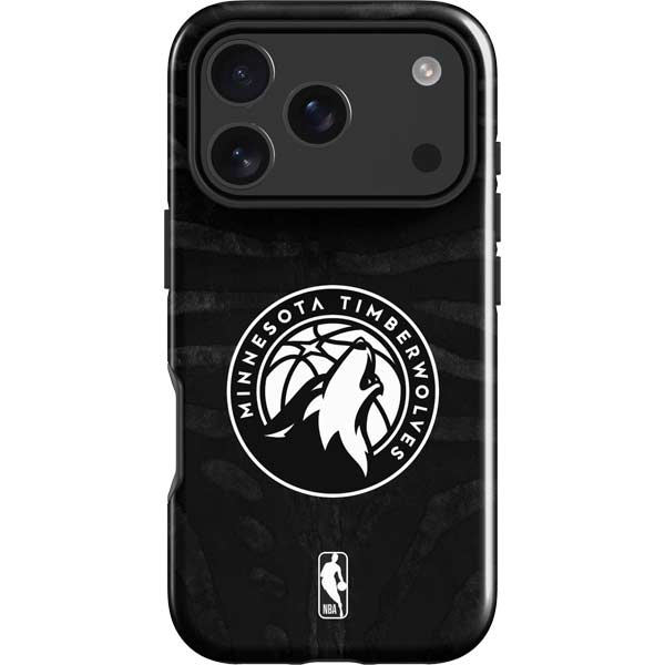 NBA Minnesota Timberwolves Black Animal Print iPhone 17 Pro Max Impact Case