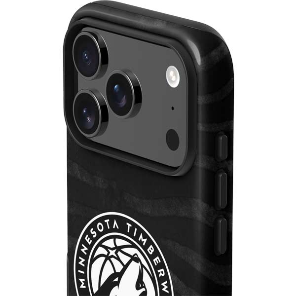 NBA Minnesota Timberwolves Black Animal Print iPhone 17 Pro Max Impact Case