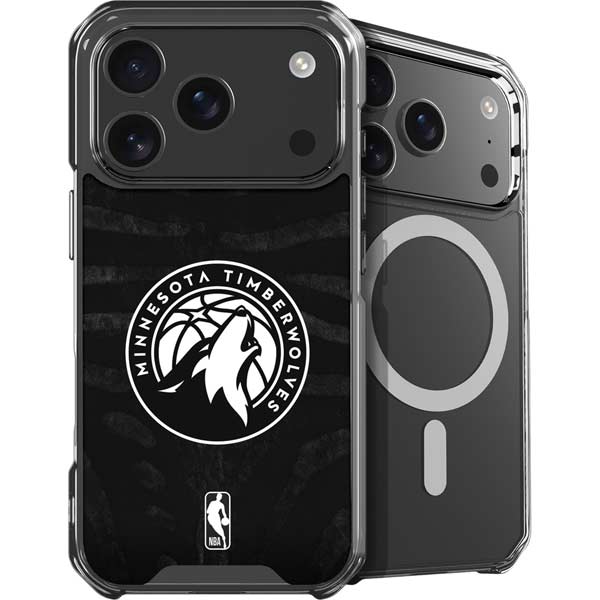 NBA Minnesota Timberwolves Black Animal Print iPhone 17 Pro Max MagSafe Case