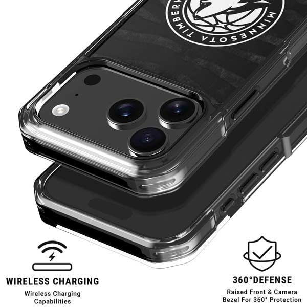 NBA Minnesota Timberwolves Black Animal Print iPhone 17 Pro Max MagSafe Case