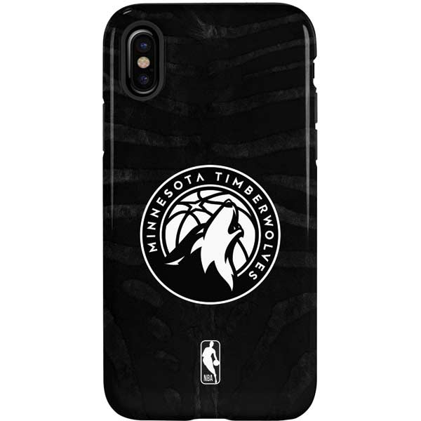 NBA Minnesota Timberwolves Black Animal Print iPhone XS Pro Case