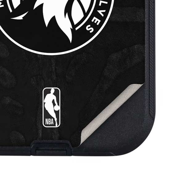 NBA Minnesota Timberwolves Black Animal Print Otterbox Defender iPhone Skin