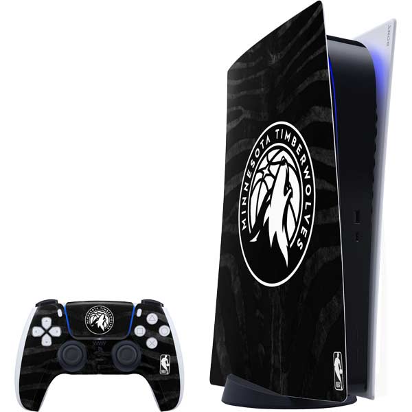 NBA Minnesota Timberwolves Black Animal Print PlayStation PS5 Skins