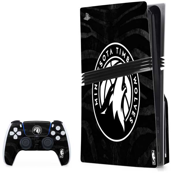 NBA Minnesota Timberwolves Black Animal Print PlayStation PS5 Skins