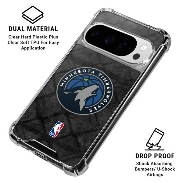 NBA Minnesota Timberwolves Dark Rust Google Pixel 10 Pro XL Clear Case